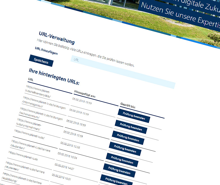 URL Verwaltung URL Monitoring